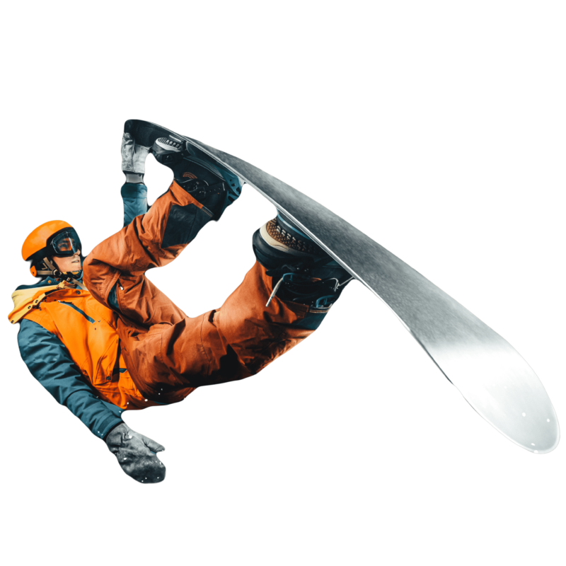 Advanced snowboarder doing a flip