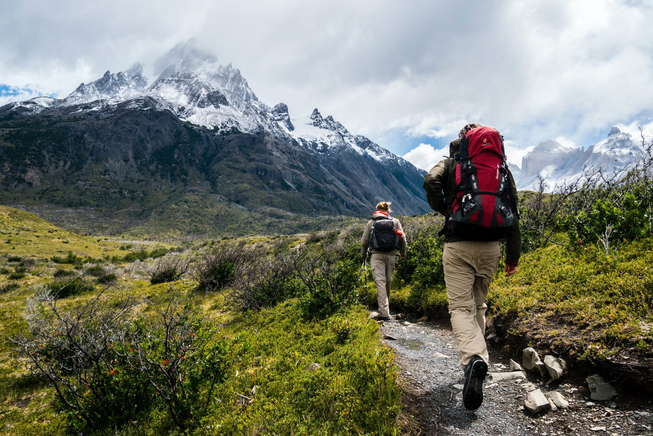 Hikers in mountains