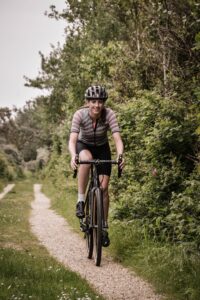 woman gravel riding