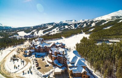 view of Breckenridge ski resort from above