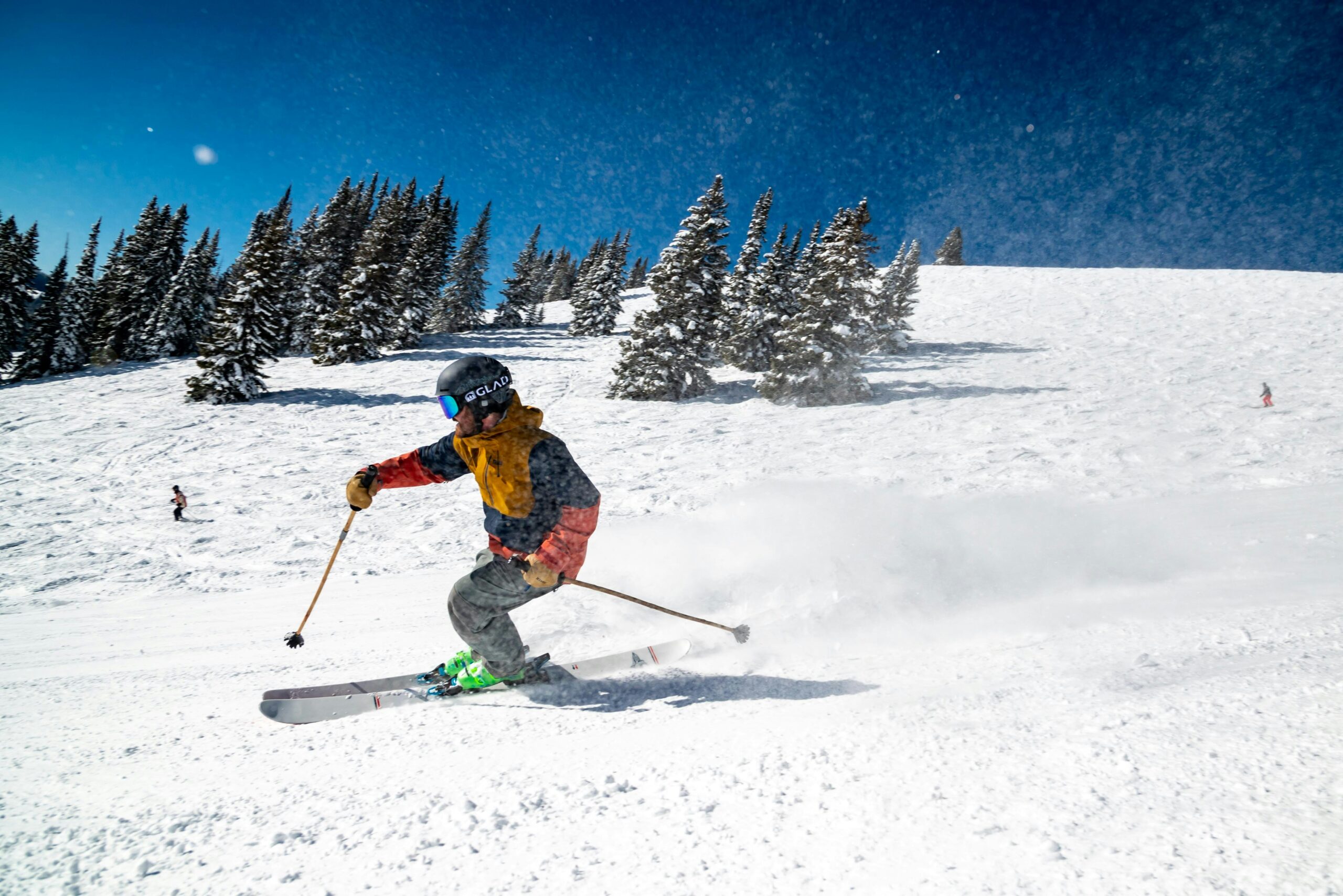 man skiing at Vail, CO